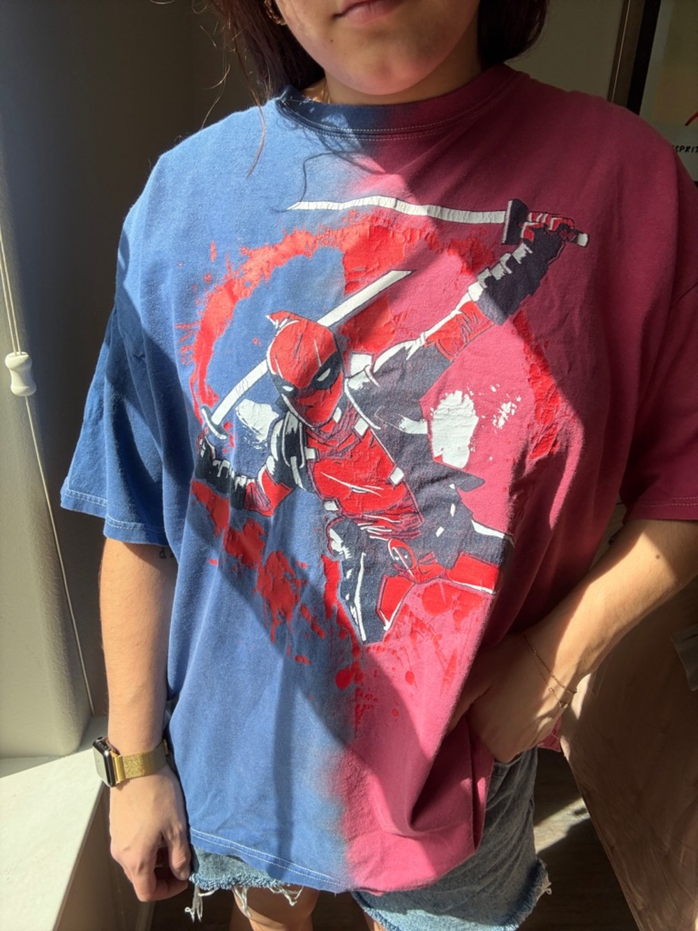 Marvel Deadpool Two-Tone Graphic Tee | Oversized Fits Like XL | Size 3XL